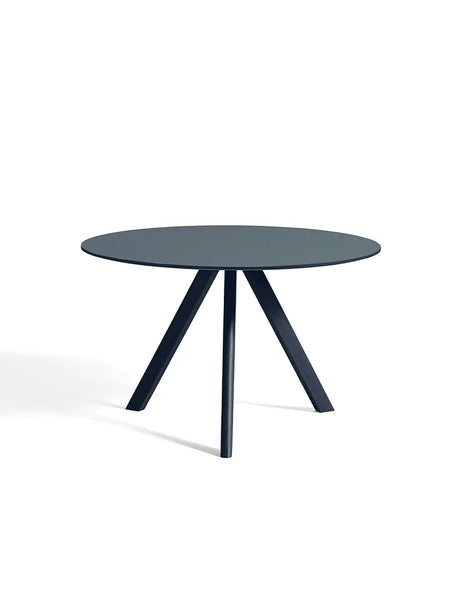 Copenhague CPH20 Bord, Ø120 cm fra Hay - Deep Blue lakeret eg / Smokey Blue linoleum - Jacobsen Plus