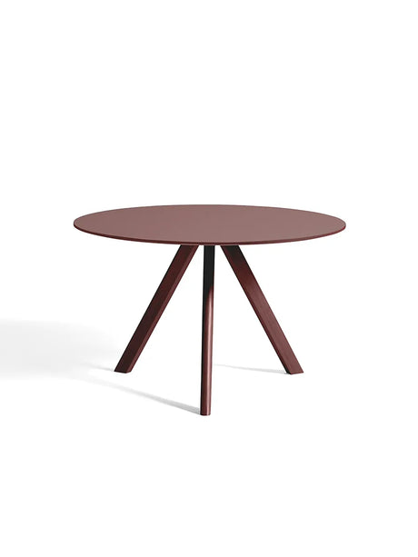 Copenhague CPH20 Bord, Ø120 cm fra Hay - Bordeaux lakeret eg / Burgundy Linoleum - Jacobsen Plus