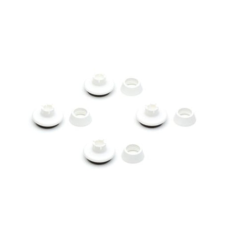 Ben dup til Eames stole, 4 stk. - Til DSR-DAR, hvid plast, sort filt - Jacobsen Plus