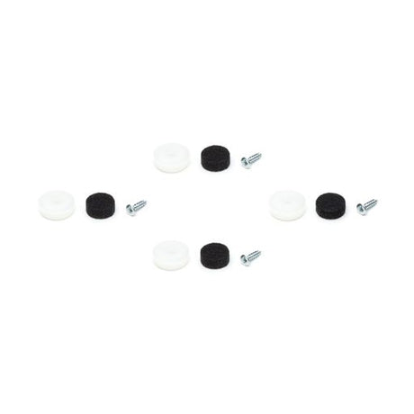 Ben dup til Eames stole, 4 stk. - Til DSW-DAW, hvid plast, sort filt - Jacobsen Plus