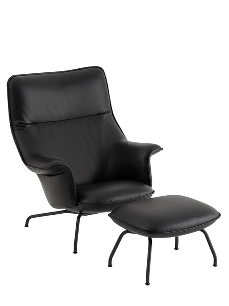 Doze Lounge Chair inkl. Fodskammel, black refine leather fra Muuto - 1 - Jacobsen Plus