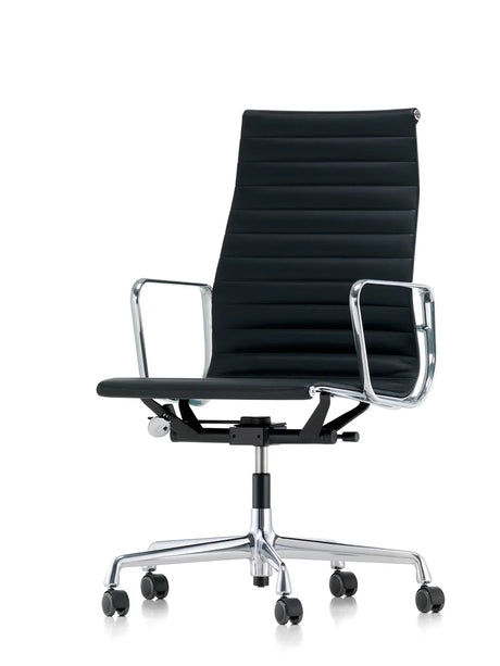 Aluminium Chair EA 119 kontorstol, sort læder fra Vitra - 1 - Jacobsen Plus