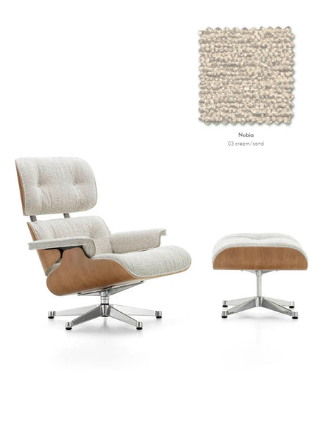 Eames Lounge Chair inkl. Fodskammel, valnød/Nubia fra Vitra - Cream - Sand - Jacobsen Plus