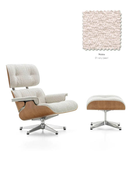 Eames Lounge Chair inkl. Fodskammel, valnød/Nubia fra Vitra - Ivory - Pearl - Jacobsen Plus