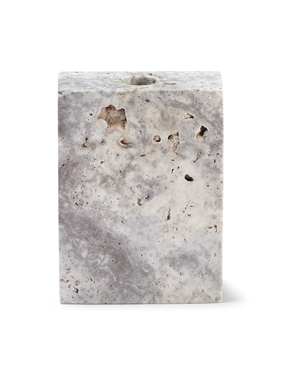 Epode Lysestage 8,5 cm, travertin silver fra Wabi Sabi Nordic - 4 - Jacobsen Plus