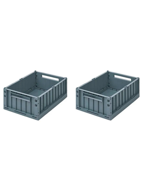 Weston Storage Box, Whale Blue fra Liewood - Medium - 2 stk. - Jacobsen Plus