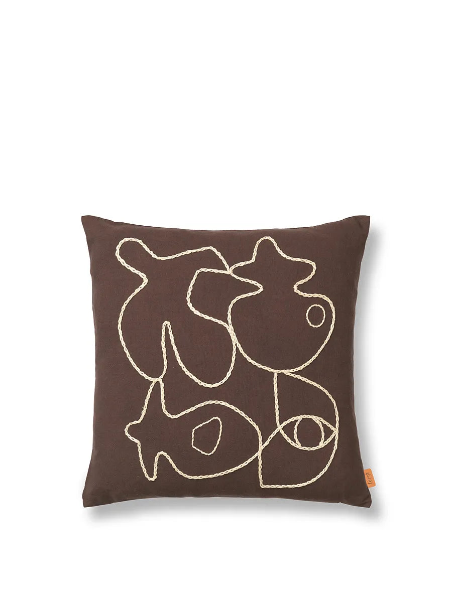 Figure Cushion, coffee/sand fra Ferm Living - 1 - Jacobsen Plus