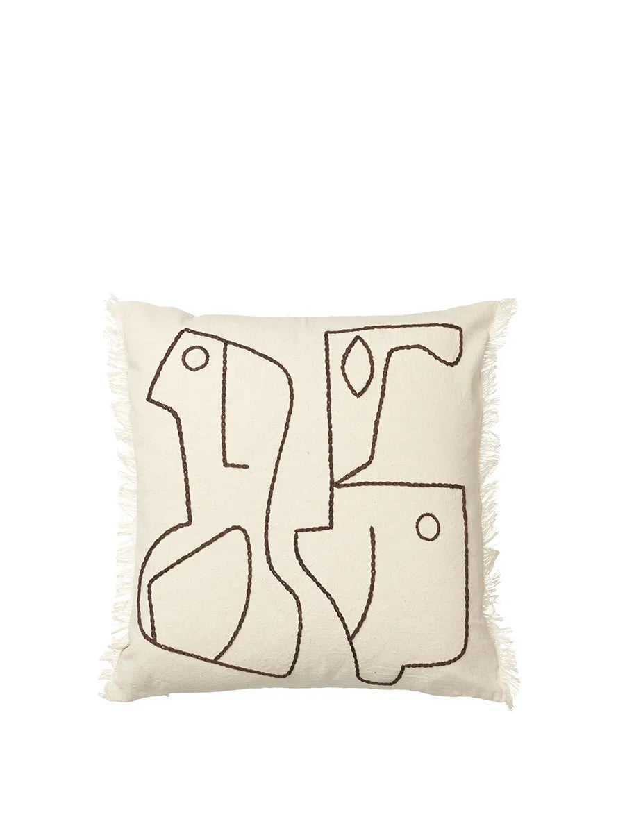 Figure Cushion, off-white/coffee fra Ferm Living - 1 - Jacobsen Plus