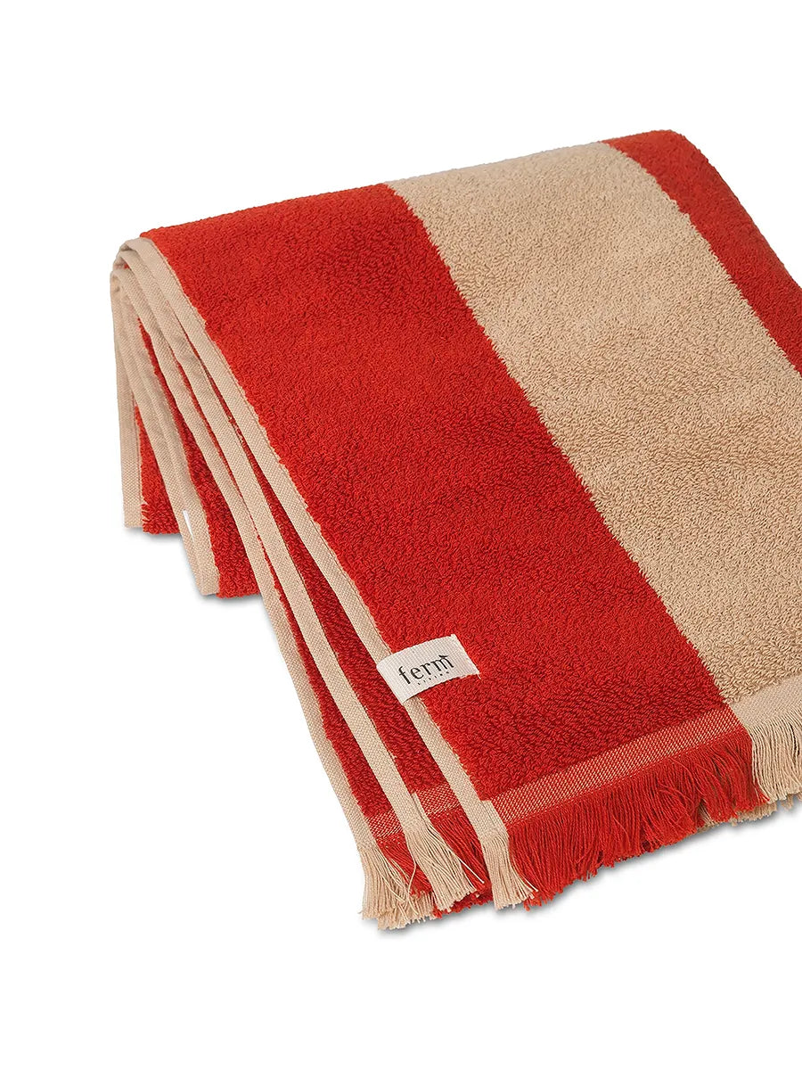 Alee Hand Towel, light camel/red fra Ferm Living - 3 - Jacobsen Plus