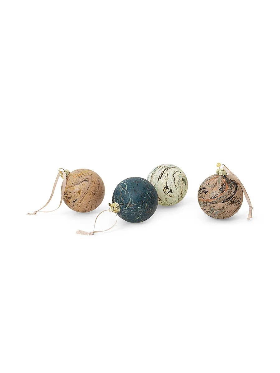 Marble Baubles, M, sæt á 4 stk. fra Ferm Living - 1 - Jacobsen Plus