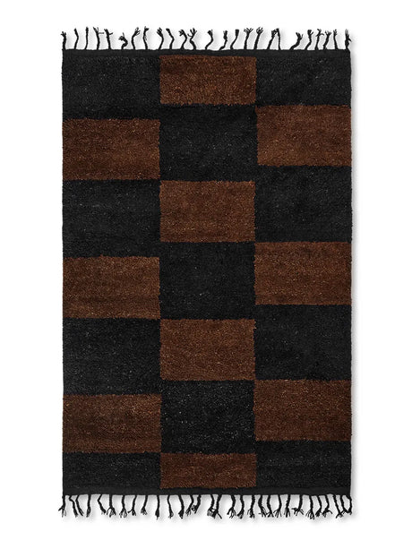 Mara Knotted Rug, large fra Ferm Living - Black-Chocolate - Jacobsen Plus