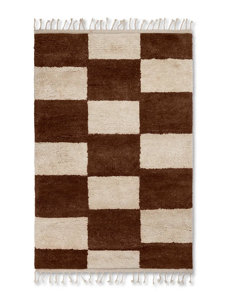 Mara Knotted Rug, large fra Ferm Living - Dark Brick-Off-White - Jacobsen Plus