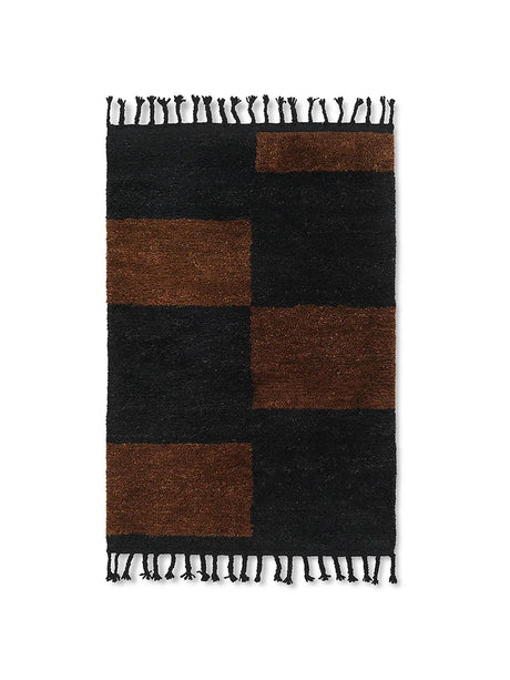 Mara Knotted Rug, small fra Ferm Living - Black-Chocolate - Jacobsen Plus
