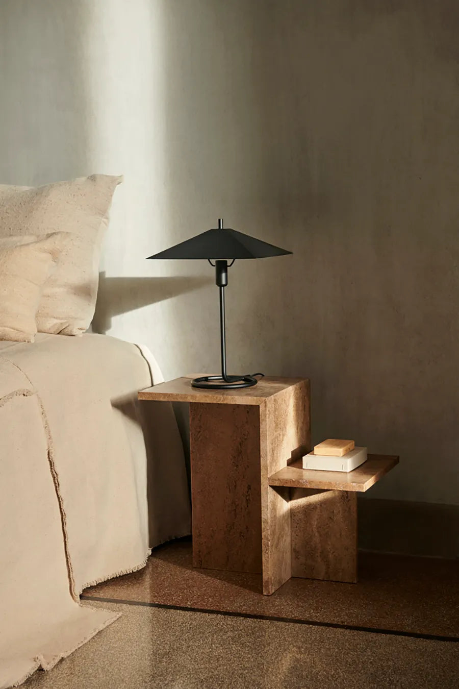 Distinct Side Table, Dark Brown Travertine fra Ferm Living - 2 - Jacobsen Plus