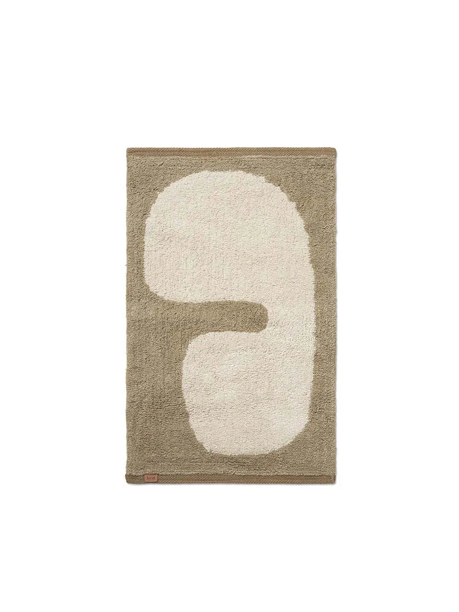 Lay Washable Mat fra Ferm Living - Dark taupe - Off-white - Jacobsen Plus