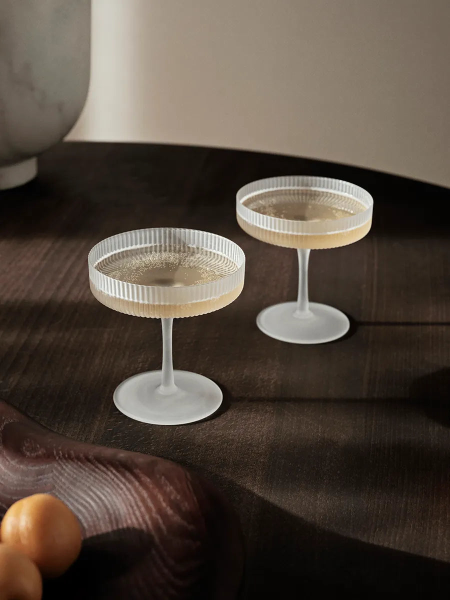 Ripple Champagne Saucers Frosted, sæt á 2 fra Ferm Living