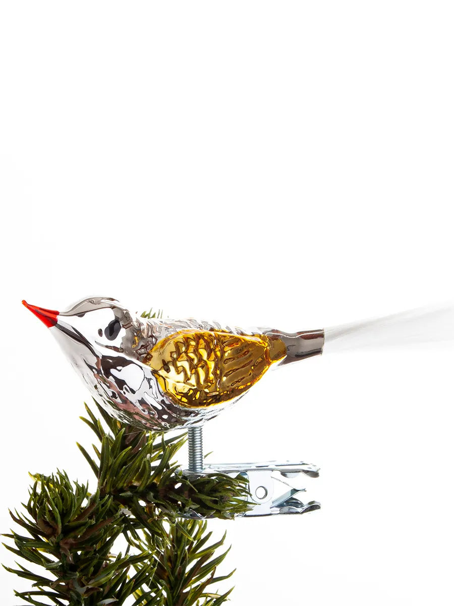 Fugl m. Klemme 10 cm, sølvfarvet/guld fra Brink Nordic - 1 - Jacobsen Plus