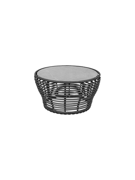 Basket Sofabord fra Cane-line - Medium - H40 x Ø75 cm / Graphite-Fossil Grey - Jacobsen Plus