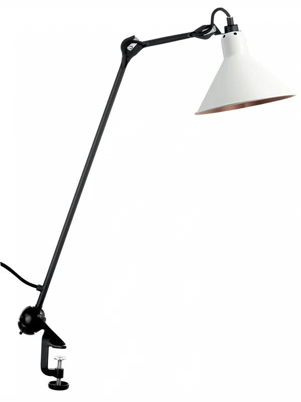Nr. 201 bordlampe fra Lampe Gras - Sort stel / Mathvid-kobber inderside - Jacobsen Plus