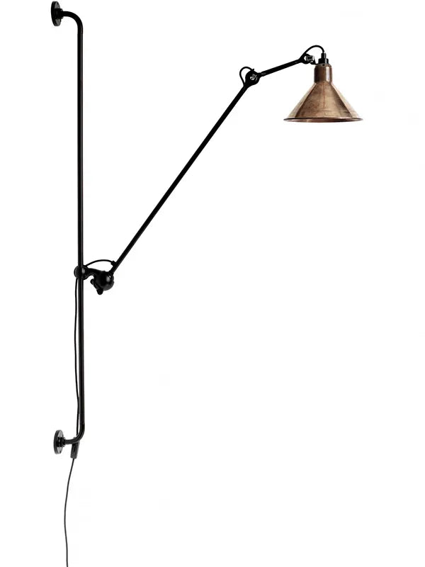 Nr. 214 væglampe fra Lampe Gras - Sort stel / Rå kobber - Jacobsen Plus