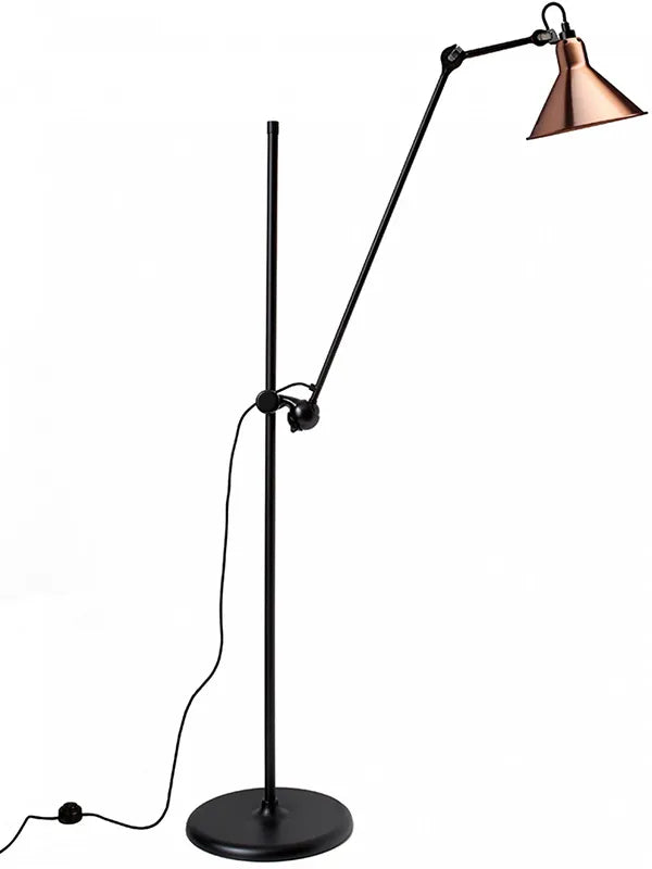Nr. 215 gulvlampe fra Lampe Gras - Sort stel / Kobber - Jacobsen Plus