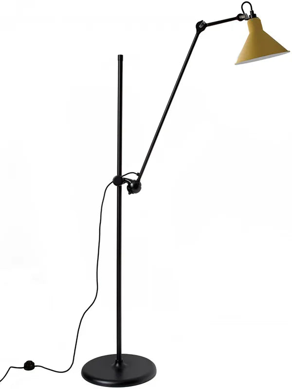 Nr. 215 gulvlampe fra Lampe Gras - Sort stel / Gul - Jacobsen Plus