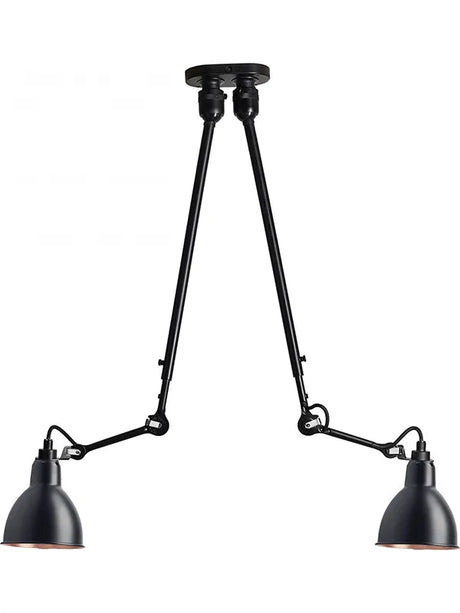 Nr. 302 dobbelt loftlampe fra Lampe Gras - Sort-kobber inderside - Jacobsen Plus