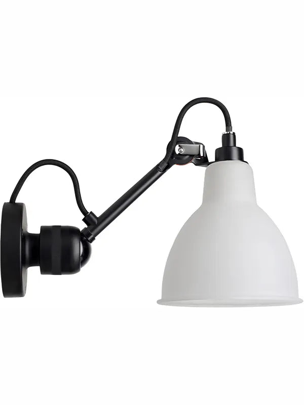 Nr. 304 væglampe fra Lampe Gras - Sort stel / Matteret glas - Jacobsen Plus