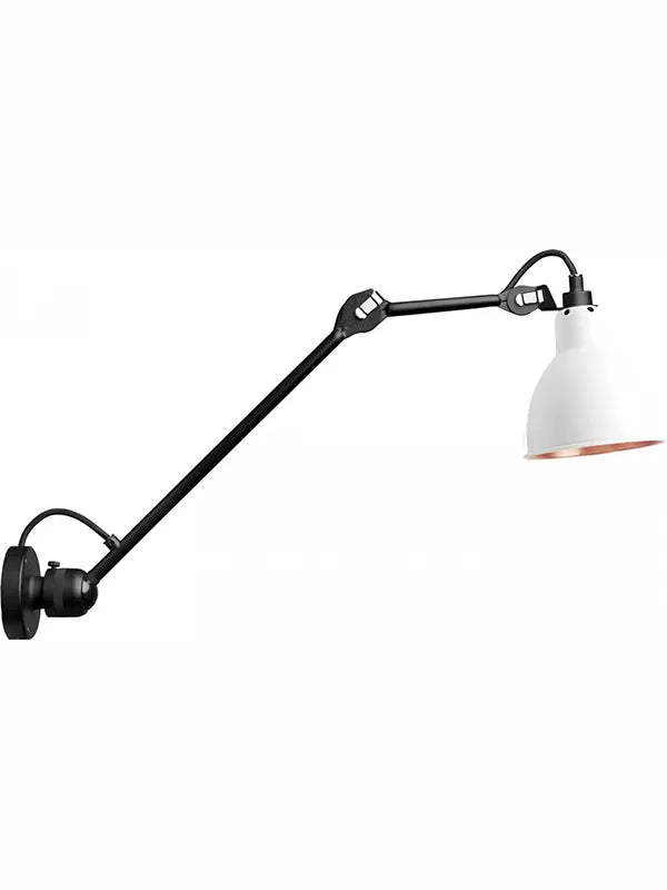 Nr. 304 L40 væglampe fra Lampe Gras - Sort stel / Mathvid-kobber inderside - Jacobsen Plus