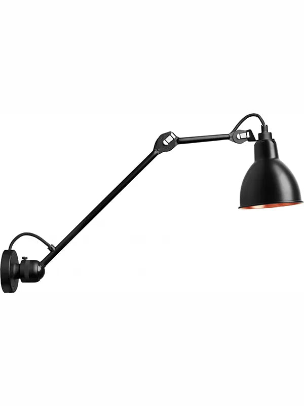 Nr. 304 L40 væglampe fra Lampe Gras - Sort stel / Sort-kobber inderside - Jacobsen Plus