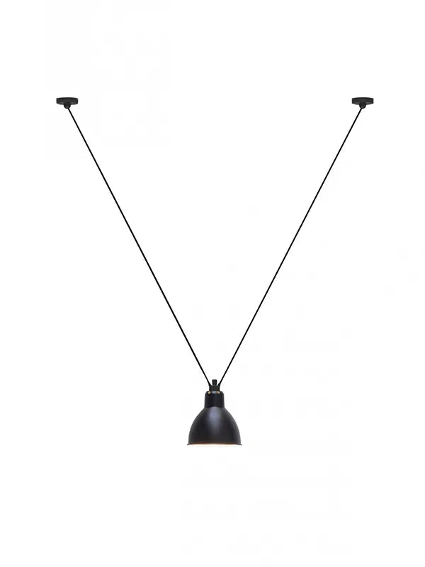 Nr. 323L Loftlampe fra Lampe Gras - Sort - rund skærm - Jacobsen Plus