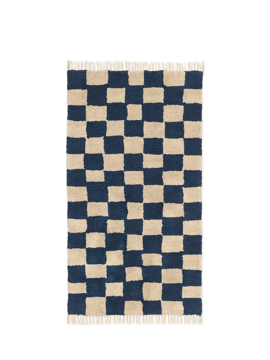 Mara Washable Rug 90 x 150 cm, deep blue fra Ferm Living - 1 - Jacobsen Plus