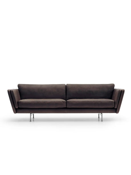MH GRASP Sofa, gefion læder fra Mogens Hansen - Mørkebrun / 243 cm - Jacobsen Plus