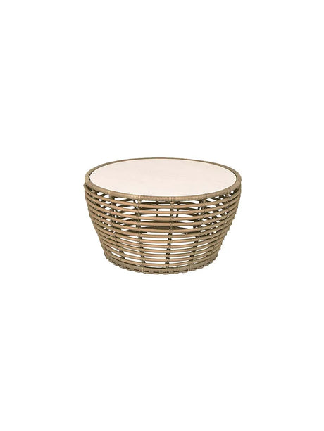 Basket Sofabord fra Cane-line - Medium - H40 x Ø75 cm / Natural-Travertine look - Jacobsen Plus