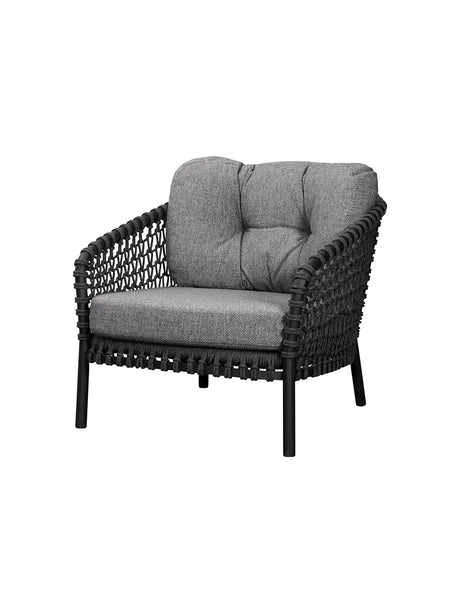 Ocean Large Loungestol, soft rope fra Cane-line - Dark Grey - Jacobsen Plus