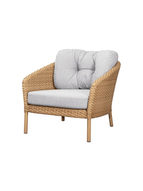 Ocean Large Loungestol, flat weave fra Cane-line - White grey - Jacobsen Plus