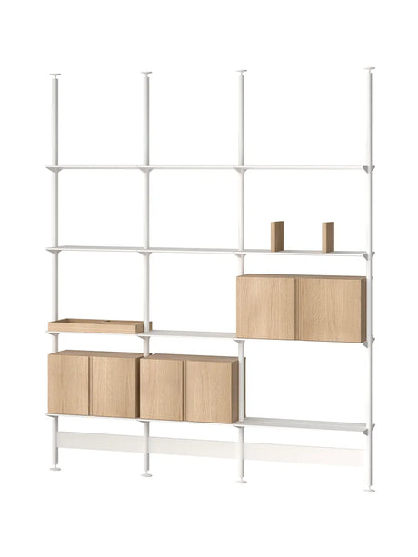 Pira G2 Floor-to-Ceiling Shelving Bundle C fra String - Hvid - Eg - Jacobsen Plus