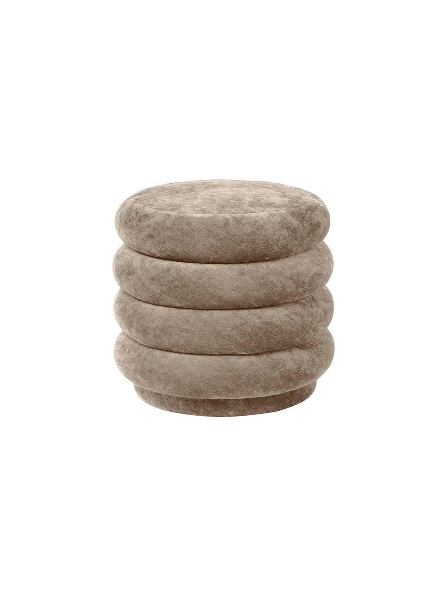Pouf Round, faded velvet fra Ferm living