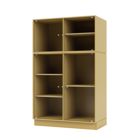 Ripple III Vitrineskab, inkl. sokkel fra Montana - Cumin / Sokkel 7 cm - Jacobsen Plus