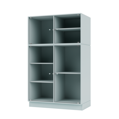 Ripple III Vitrineskab, inkl. sokkel fra Montana - Flint / Sokkel 7 cm - Jacobsen Plus