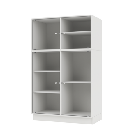 Ripple III Vitrineskab, inkl. sokkel fra Montana - White / Sokkel 7 cm - Jacobsen Plus