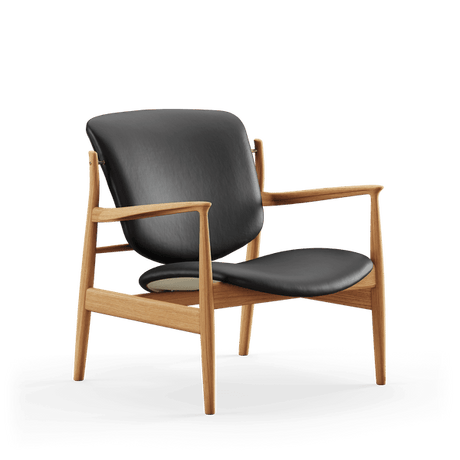 France Chair, sort læder, eg olie af Finn Juhl - 1 - Jacobsen Plus