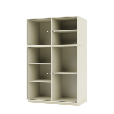 Ripple III Vitrineskab, inkl. sokkel fra Montana - Vanilla / Sokkel 3 cm - Jacobsen Plus