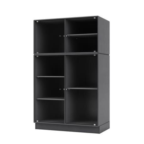 Ripple III Vitrineskab, inkl. sokkel fra Montana - Coal / Sokkel 7 cm - Jacobsen Plus