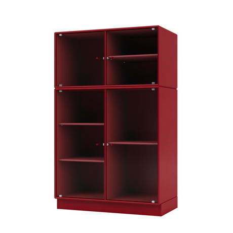 Ripple III Vitrineskab, inkl. sokkel fra Montana - Beetroot / Sokkel 7 cm - Jacobsen Plus