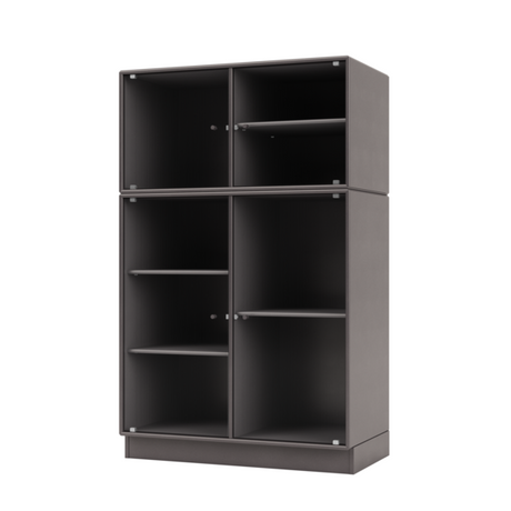 Ripple III Vitrineskab, inkl. sokkel fra Montana - Coffee / Sokkel 7 cm - Jacobsen Plus