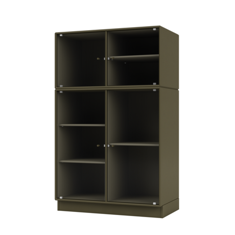 Ripple III Vitrineskab, inkl. sokkel fra Montana - Oregano / Sokkel 7 cm - Jacobsen Plus