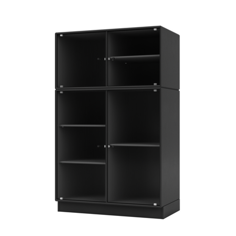 Ripple III Vitrineskab, inkl. sokkel fra Montana - Black / Sokkel 7 cm - Jacobsen Plus