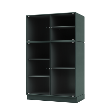 Ripple III Vitrineskab, inkl. sokkel fra Montana - Black Jade / Sokkel 7 cm - Jacobsen Plus