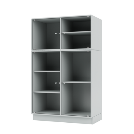 Ripple III Vitrineskab, inkl. sokkel fra Montana - Oyster / Sokkel 7 cm - Jacobsen Plus